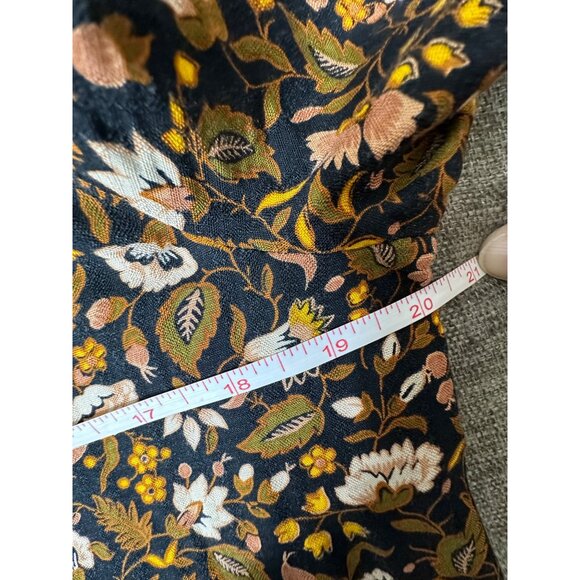 Knox Rose Womens XS Floral Long Sleeve Blouse Black/Multicolor 100% Rayon - Picture 6 of 7